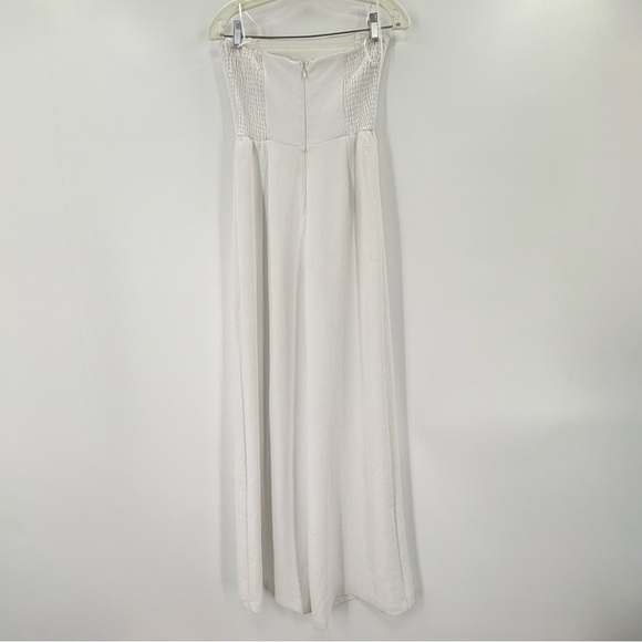 Abercrombie & Fitch Strapless Wide Leg Jumpsuit Linen Bridal Coastal S - Picture 3 of 7